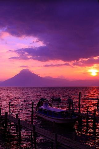 Lake and Sunset, Guatemala